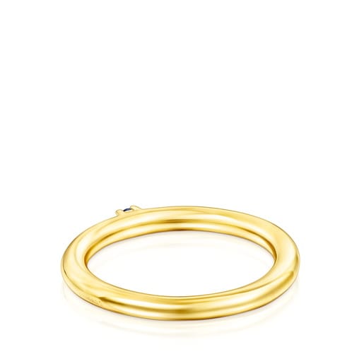 טבעת TOUS Ring Mix מוורמיל כסף עם אבן ספיר כחולה