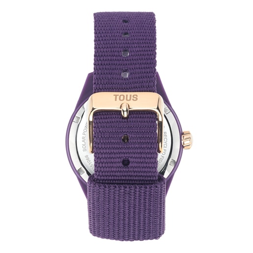 Montre analogique solaire violette Vibrant Sun