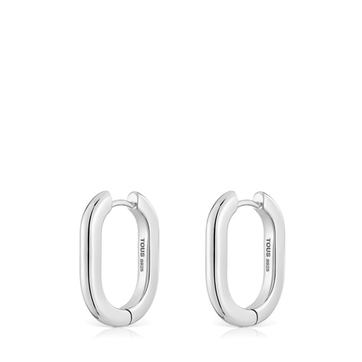 Boucles d’oreilles anneaux en argent 22 mm longues TOUS Basics