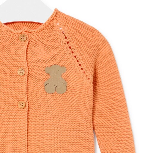 Knitted baby outfit in Tricot orange