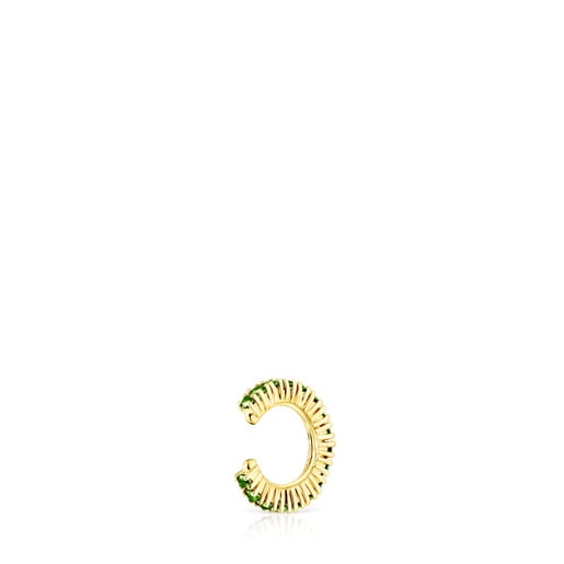 Earcuff con placcatura in oro 18 kt su argento e cromo diopside TOUS Straight