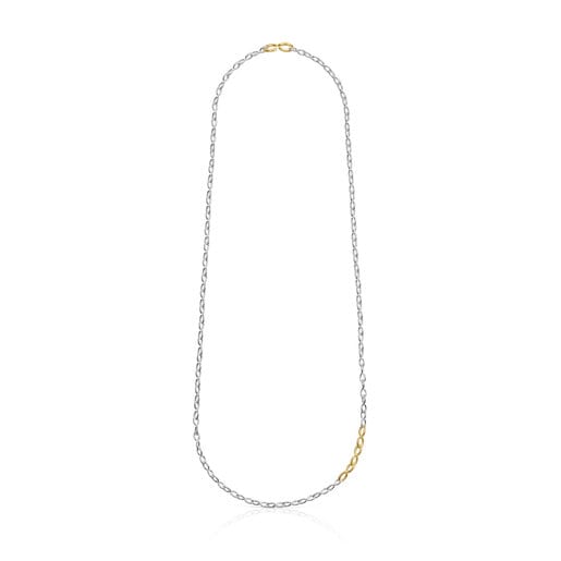 Silver and silver vermeil Bent Necklace | TOUS