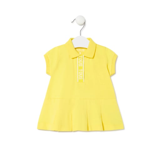 Polo-neck dress in Casual yellow