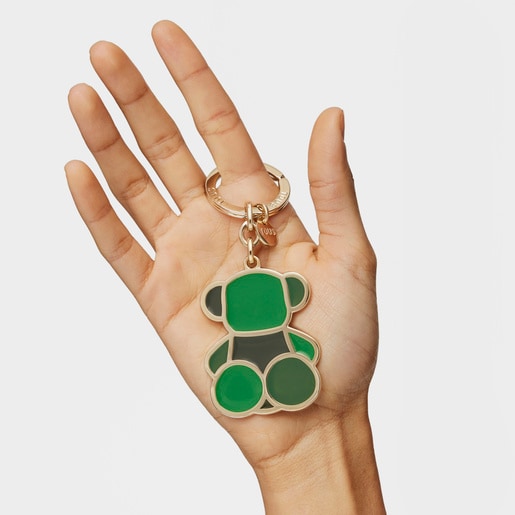 Porta-chaves verde TOUS Bear Faceted