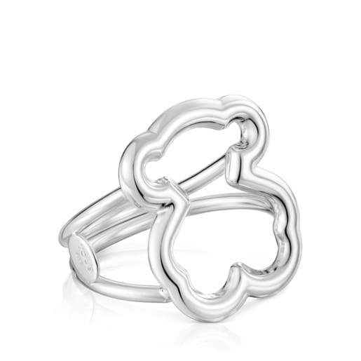 Anillo de plata motivo silueta oso  New Carrusel
