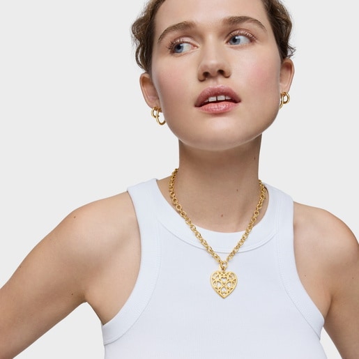 18kt gold plating over silver heart Pendant Medallions