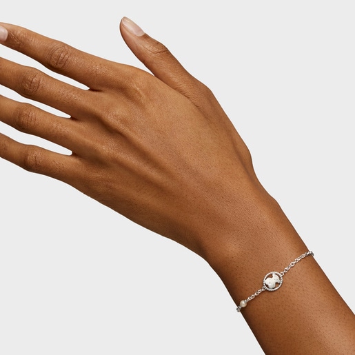 シルバーにパールが付いたブレスレット Camee