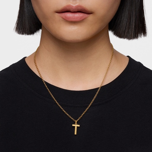 Medium 18kt gold plating over silver letter T Pendant TOUS Alphabet