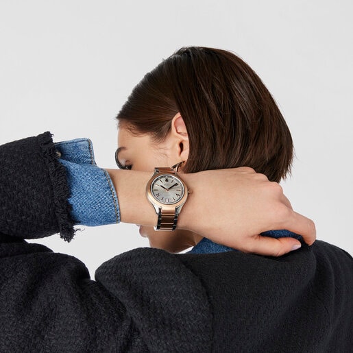 Montre ST bicolore en IP rosé/acier