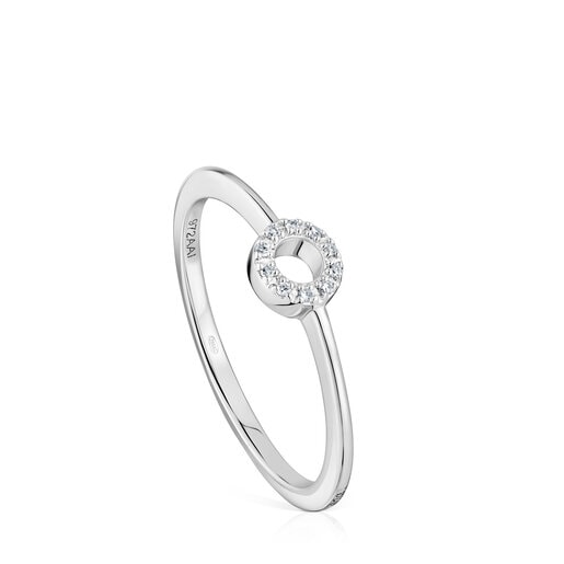 TOUS Small white-gold circle Ring with diamonds TOUS Grain | Westland Mall