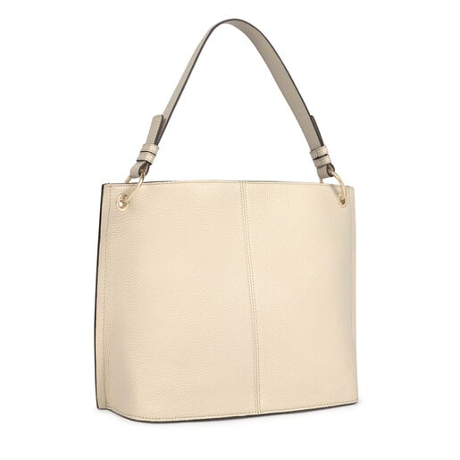 Large beige Leather TOUS Icon One shoulder bag