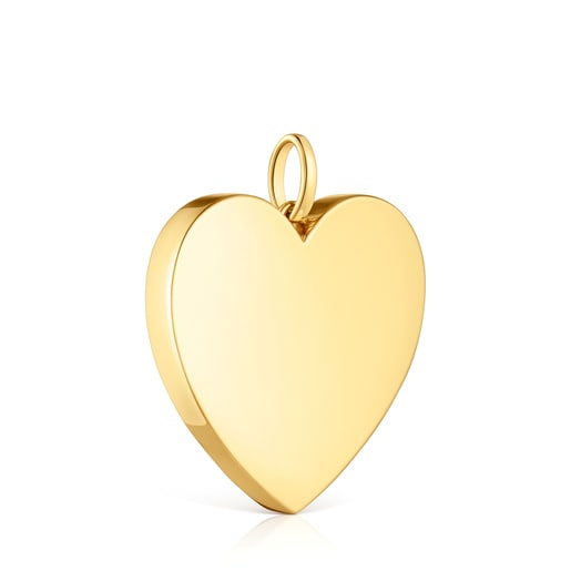 Dije mediano corazón con baño de oro 18 kt sobre plata 27 mm Sweet Dolls