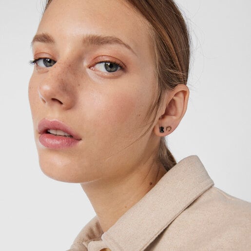 סט עגילי כסף מושחר וורמייל צהוב