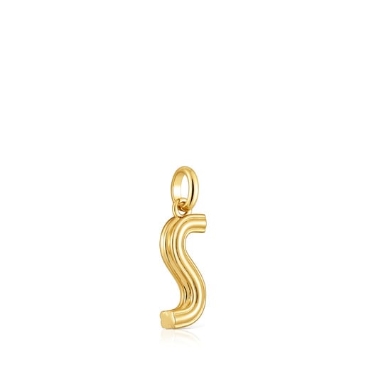 Medium 18kt gold plating over silver letter S Pendant TOUS Alphabet