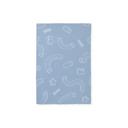 Reversible baby blanket in Nilo sky blue