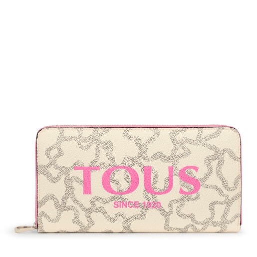 Medium beige and pink Kaos Legacy Wallet TOUS
