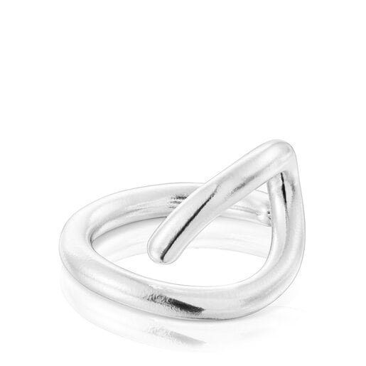 Silver Bent Open ring | TOUS