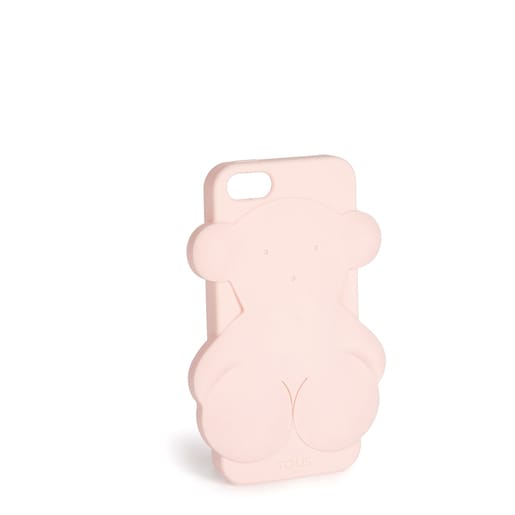 Funda de móvil iPhone Rubber Bear en color rosa