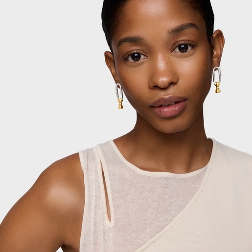 Aretes aro motivo lazo bicolor TOUS Ribbon