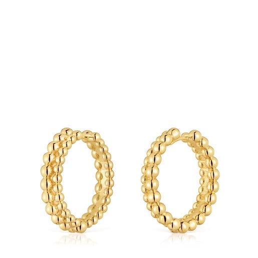 Double Hoop earrings with 18kt gold plating over silver Gloss