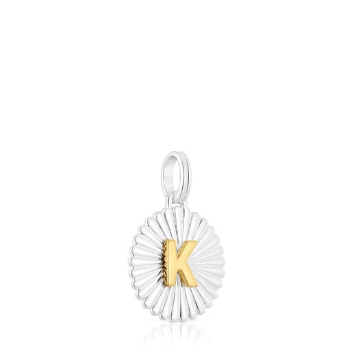 Wisiorek z medalionem litera K ze srebra i srebra vermeil TOUS Alphabet