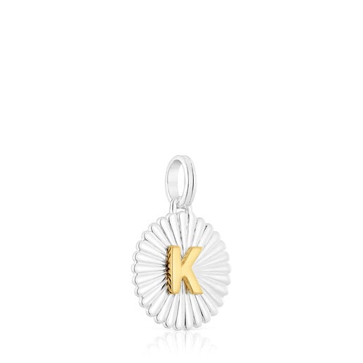 Pendentif médaille lettre K TOUS Alphabet argent et argent vermeil