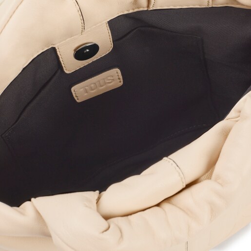 Medium beige leather TOUS Cloud One-shoulder bag