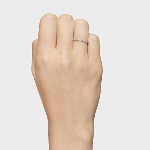 Anillo alianza de oro blanco con diamantes Les Classiques