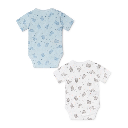 Pack of wrap-over baby bodysuits in Pic sky blue