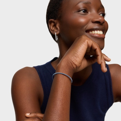 Pulsera de acero turquesa 2 mm TOUS Mesh Tube