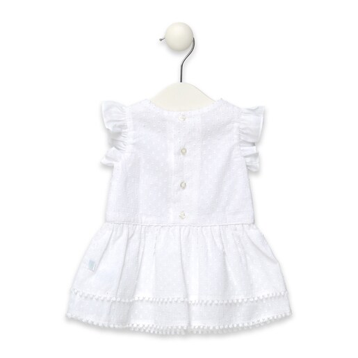 Vestido recto Plumeti blanco