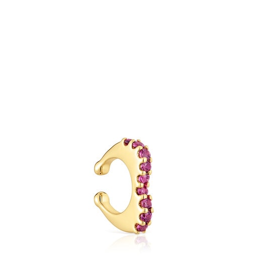Earcuff with 18kt gold plating over silver and rhodolite My Other Half