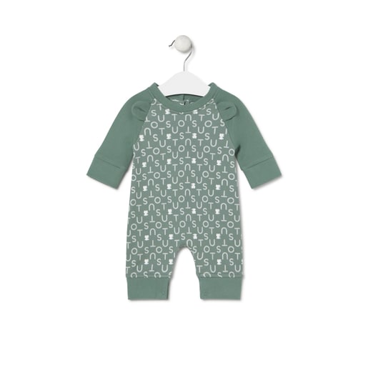 Baby playsuit in Soft green