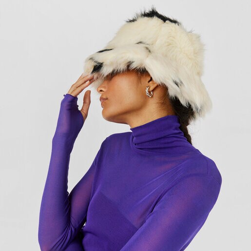 ブラック＆ホワイトのバケットハット TOUS Pop Warm