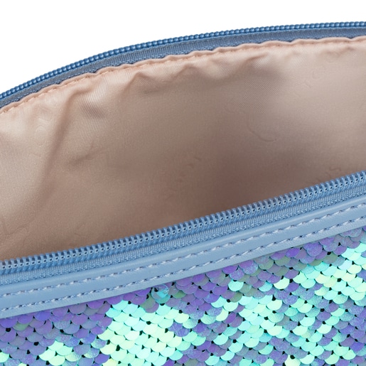 Small blue Kaos Shock Sequins Handbag