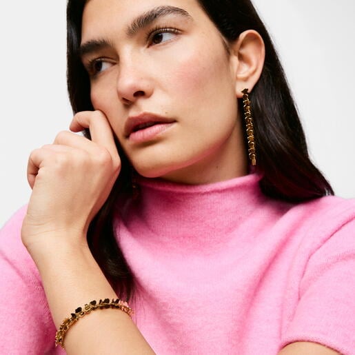 Pulsera cadena de acero en color dorado con motivos oso Carrusel