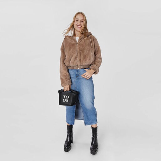 תיק סל TOUS Balloon קטן מעור בצבע שחור