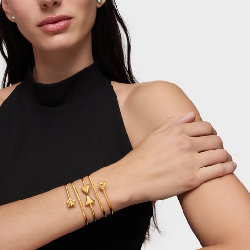 Pulsera esclava con baño de oro 18 kt sobre plata TOUS Flechazo