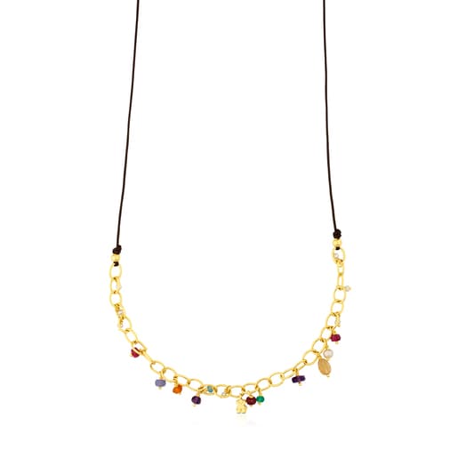 Vermeil Silver Elise Necklace with Gemstones and Pearls | TOUS