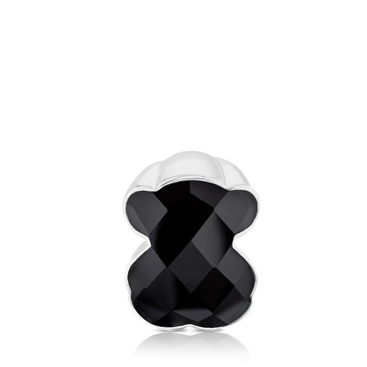 Silver Ring with faceted onyx Bear motif TOUS Color | TOUS