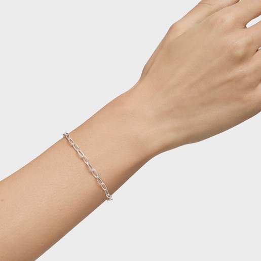 Hold Oval silver chain Bracelet