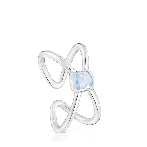 Bague en argent et spinelle bleu créé en laboratoire petite Icon Color LGG