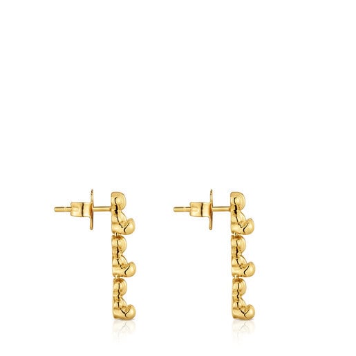 Long 18kt gold plating over silver earrings with bear motifs Bold Bear |  TOUS