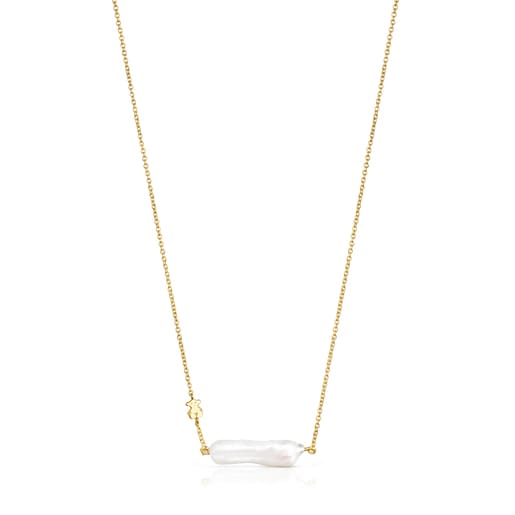 Silver Vermeil TOUS Pearls Necklace with Pearl