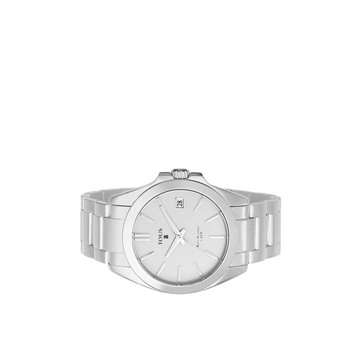  シルバーのアルマイト仕上げアルミニウムの腕時計 Drive Aluminio