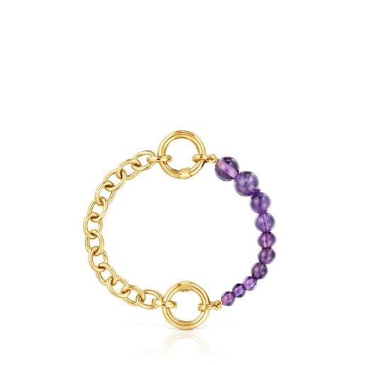 Pulsera con baño de oro de 18 kt sobre plata y amatista Hold