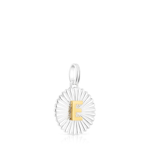 Wisiorek z medalionem litera E ze srebra i srebra vermeil TOUS Alphabet