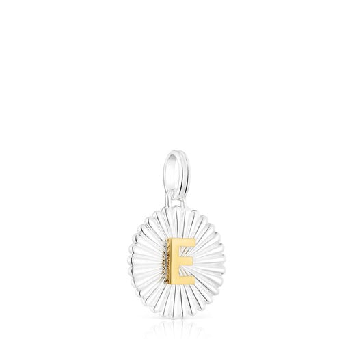 Pendentif médaille lettre E TOUS Alphabet argent et argent vermeil