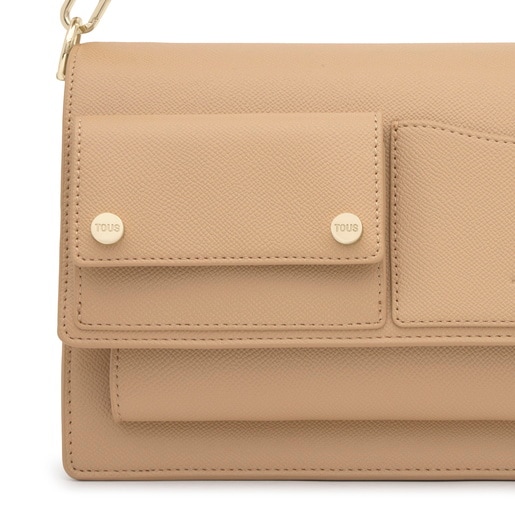 Bandolera mediana arena Audree Pockets