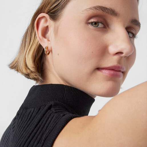 Маленькие серьги с диском Nocturne из вермеля с бриллиантами